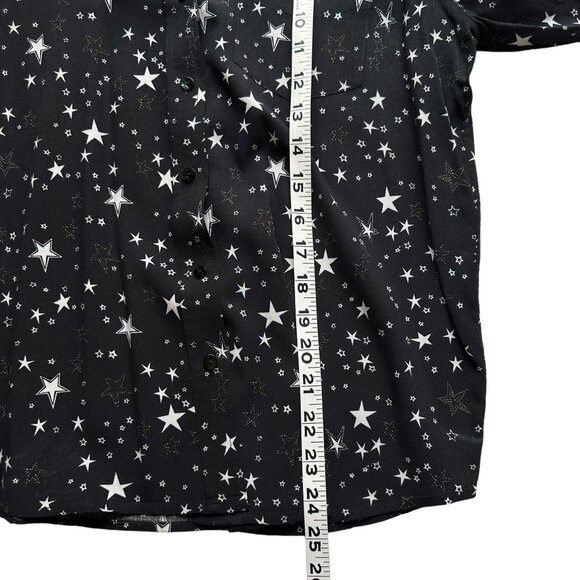 Rails Medium Noemi Black Galaxy Star Print Collared Long Sleeve Button Up Shirt - Picture 7 of 10